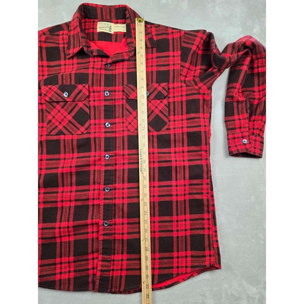 Vintage Sears Fieldmaster Flannel Shirt Mens XL Tall Buffalo Plaid Perma-Prest - Picture 5 of 7